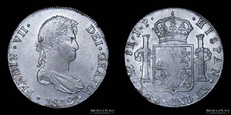 Lima. Fernando VII (1808-1833) 8 Reales 1812 JP. Plata 896; 38.0mm; 26.74g. KM11...