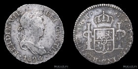 Lima. Fernando VII. 1 Real 1824 T. Cuzco. KM 114.2