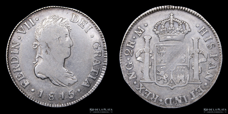 Guatemala. Fernando VII (1808-1833) 2 Reales 1815 NG M. Plata 896; 27mm; 6.69g. ...