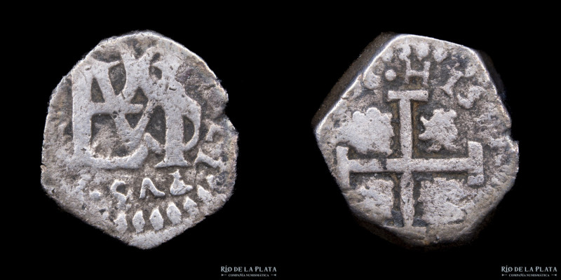 Nuevo Reino. Felipe V (1701-1724) 1/2 Real 1726. Macuquina. Rara. Plata 930; 14....