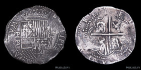 Potosi. Felipe II. 8 Reales ND 1589-1592 B. Macuquina. CJ 1.12