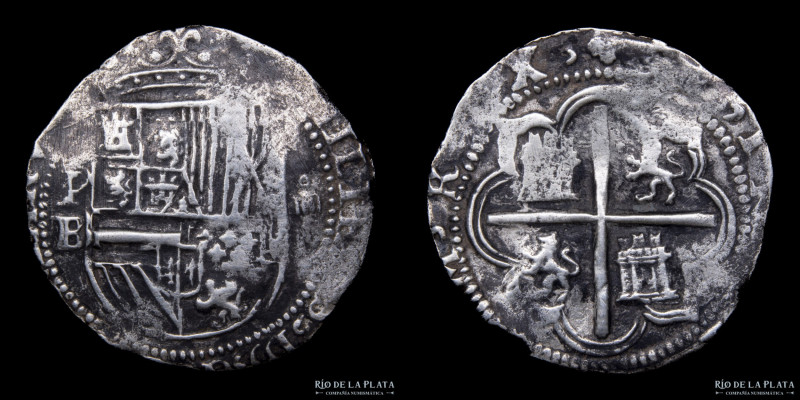 Potosí. Felipe II (1574-1598) 4 Reales ND 1576-1579 B/L (1º Período de Juan de B...