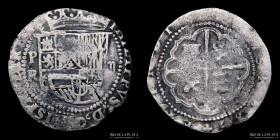 Potosi. Felipe III. 2 Reales 1602-1613 R. Macuquina. CJ 9.2.2