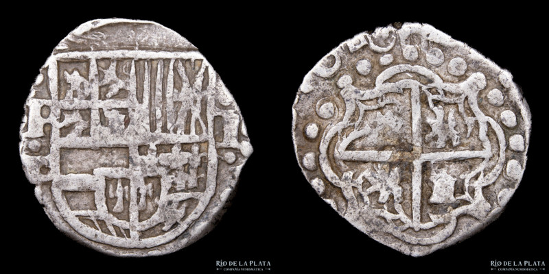 Potosí. Felipe III (1598-1621) 1 Real 1618-1621 T (Juan Ximenez de Tapia). Macuq...