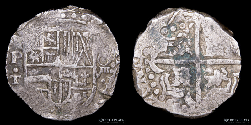 Potosí. Felipe IV (1621-1665) 8 Reales 1627 T (Juan Ximenez de Tapia). Macuquina...