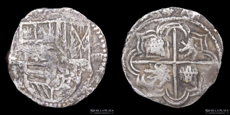 Potosí. Felipe IV (1621-1665) 4 Reales 1624 P (Luis de Peralta). Macuquina. Plat...