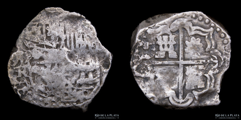 Potosí. Felipe IV (1621-1665) 2 Reales 1640-1646 FR (Felipe Ramirez de Arellano)...