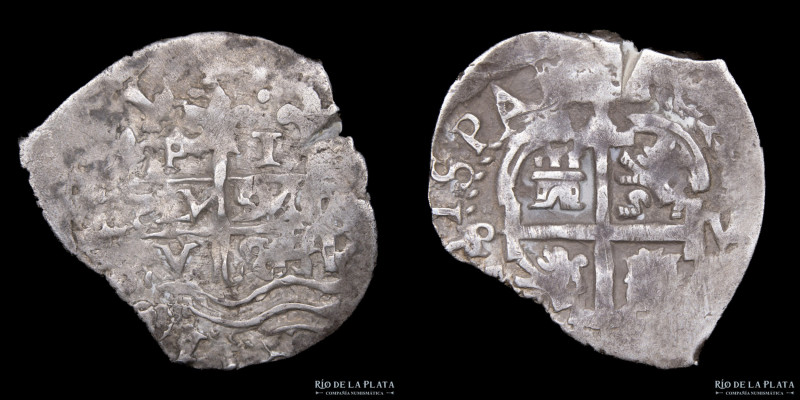 Potosí. Carlos II (1667-1701) 1 Real 1684 V (Pedro Villar) Macuquina. Plata 930;...