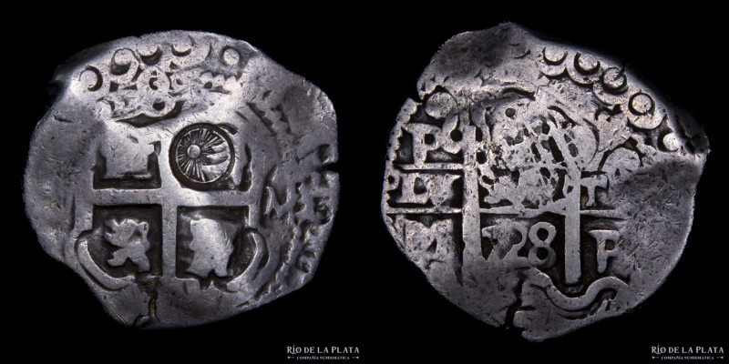 Potosí. Felipe V (1728-1747) 8 Reales 1728 M (José de Matienzo). Macuquina. Rese...