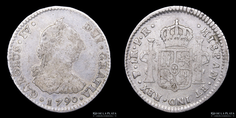 Potosí. Carlos IV (1789-1808) 1 Real 1790 PR (Pedro Mazondo, Raimundo de Yturria...