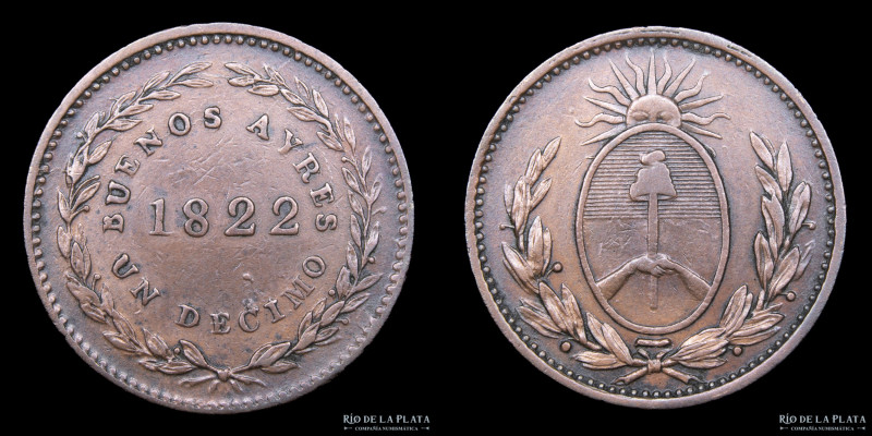 Argentina. Buenos Aires. 1 Décimo 1822. Soho Mint, England by Matthew Robinson B...