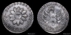 Argentina. Cordoba. 2 Reales 1844. CJ 49.1.19