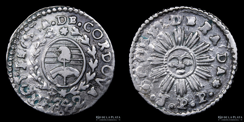 Argentina. Córdoba. 1 Real 1842 JPP. Plata; 20.0mm; 2.69g. CJ 38.1.14 (A10-R1) D...
