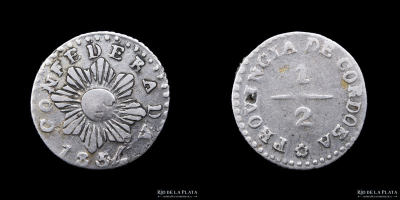 Argentina. Córdoba. 1/2 Real 1854. Plata 750; 15mm; 1.50g. CJ 70.1.1 (A1-R1) (VF...