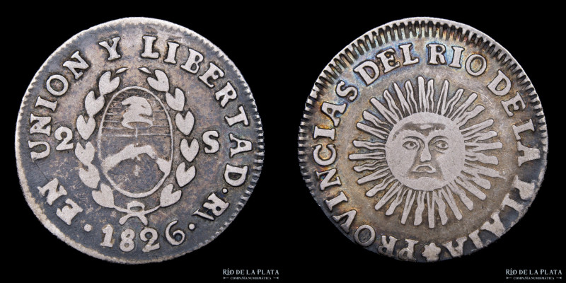 Argentina. Provincia de La Rioja. 2 Soles 1826 RA. Plata 875; 26.0mm; 6.55g. CJ ...