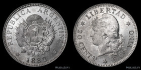 Argentina. 20 Centavos 1882. CJ 18