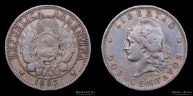 Argentina. 2 Centavos 1887. CJ 28.2