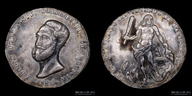 Bolivia. 4 Soles 1850. Medalla monetaria. RTB 123