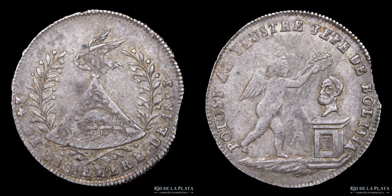 Bolivia.1853. Potosi al Ylustre Jefe de Bolivia. Plata; 20.0mm; 3.31g. A: POTOSI...