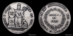 Bolivia. 2 Soles 1855. Medalla monetaria. RTB 194