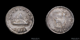 Bolivia. 1/4 Sol 1852. Llama chica. KM111