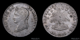 Bolivia. 4 Soles 1855 MJ Error Constitucin. KM123.2