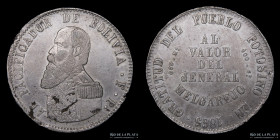 Bolivia. 1 Melgarejo 1865 FP. KM146