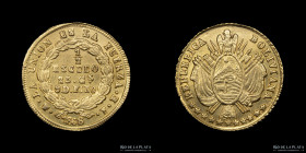 Bolivia. 1/2 Escudo 1868/6 FE. KM140