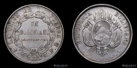 Bolivia. 1 Boliviano 1873 FE. KM160.1