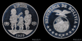 Bolivia. 200 Bolivianos 1979. Dia del niño. Piefort KMP9