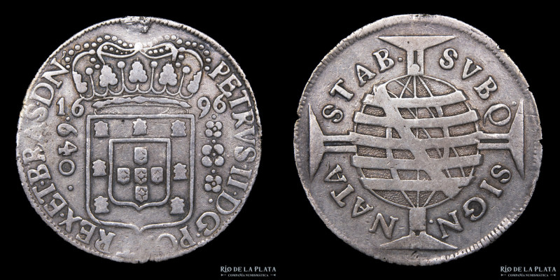 Brasil. Pedro II (1683-1706) 640 Reis 1696. Plata 917; 37mm; 18.69g. P.126; KM90...