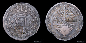 Brasil. María I. 40 Reis 1799 Carimbo 80 Reis 1809. KM291
