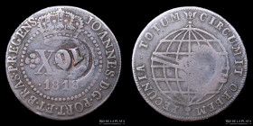 Brasil. Joao VI. 20 Reis 1818. Carimbo 10 Reis 1835. KM417