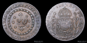Brasil. Pedro I. 80 Reis 1826 R. Carimbo 40 Reis 1835. KM444.1