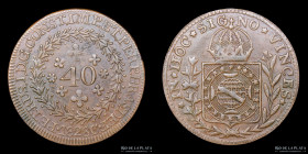 Brasil. Pedro I. 40 Reis 1828 C. KM364.1