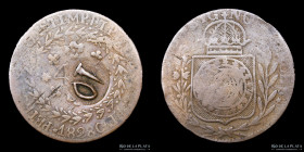 Brasil. Pedro I. 40 Reis 1828 C. Carimbo 10 Reis. Rara. KM364.1