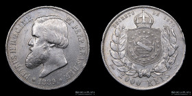 Brasil. Pedro II. 2000 Reis 1889. KM485
