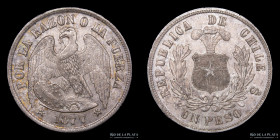 Chile. 1 Peso 1877. KM142.1