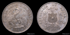 Chile. 1 Peso 1881. KM142.1