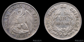 Chile. 1 Decimo 1887 So. KM136.3