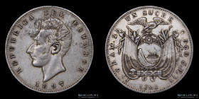 Ecuador. 1 Sucre 1897. KM53.3