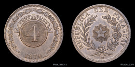 Paraguay. Specimen 4 Centesimos 1870. Shaw. KM4.1