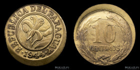 Paraguay. Error. 10 Centimos 1944. Descentrada