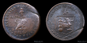 Paraguay. Ensayo. 4 Pesos Fuertes 1867. Cobre. M13
