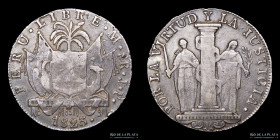 Peru. 8 Reales 1823 JP. Peru Libre. KM136