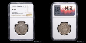 Peru. 2 Reales 1834/3 MM KM141.1