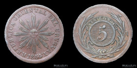Uruguay. 5 Centesimos 1854. KM1