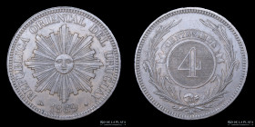 Uruguay. 4 Centesimos 1869 H. KM13