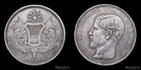 Guatemala. 1 Peso 1867 R. KM186.1