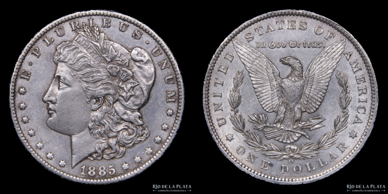 USA. 1 Dollar "Morgan" 1885 O. New Orleans mint. Plata 900; 38.0mm; 26.73g. KM11...